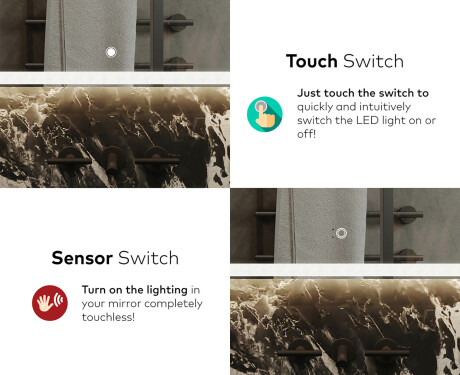 Disaineri taustavalgustusega LED-vannitoa peegel L145 #9